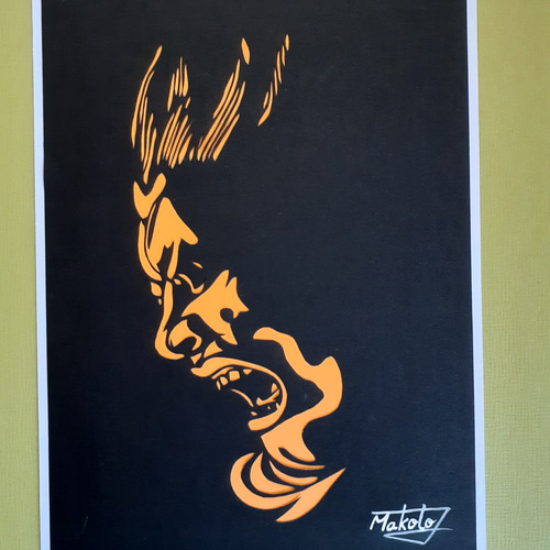 切り絵アート 新薬師寺伐折羅大将 切り絵 makochin 通販