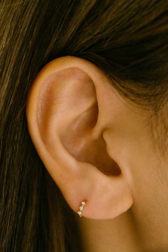 14K金 Cz 耳 鼻 軟骨 ニップル ヘリックス トラガス メンズ レディース フープ ピアス リング イヤリン 14枚目の画像