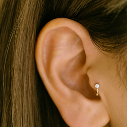 14K金 Cz 耳 鼻 軟骨 ニップル ヘリックス トラガス メンズ レディース フープ ピアス リング イヤリン 11枚目の画像