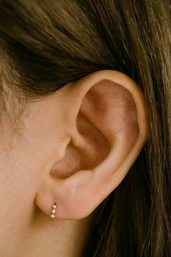 14K金 Cz 耳 鼻 軟骨 ニップル ヘリックス トラガス メンズ レディース フープ ピアス リング イヤリン 13枚目の画像