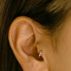 14K金 Cz 耳 鼻 軟骨 ニップル ヘリックス トラガス メンズ レディース フープ ピアス リング イヤリン 4枚目の画像