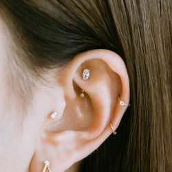 14K金 Cz 耳 鼻 軟骨 ニップル ヘリックス トラガス メンズ レディース フープ ピアス リング イヤリン 6枚目の画像