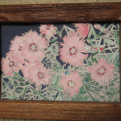 優しい人　　ナデシコ　ピンク　藍色　お花　プレゼント　切り絵　 3枚目の画像