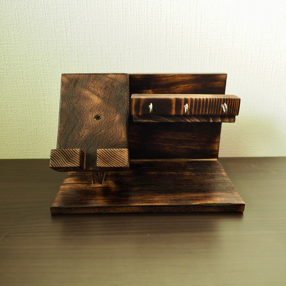 スマホ&メガネスタンド　インテリア雑貨　木材　 4枚目の画像