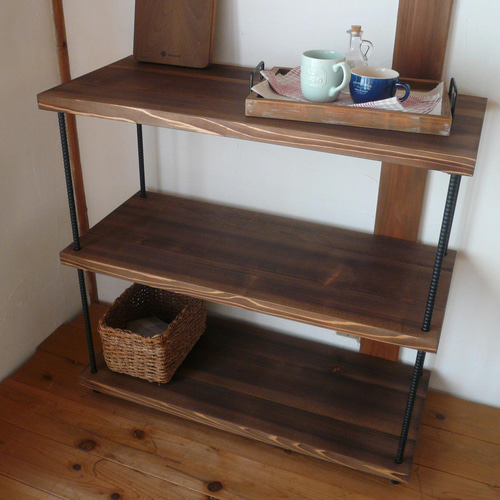 ヒロ爺様オーダー製作品 3段ラック 棚・シェルフ・ラック ムクの木工房