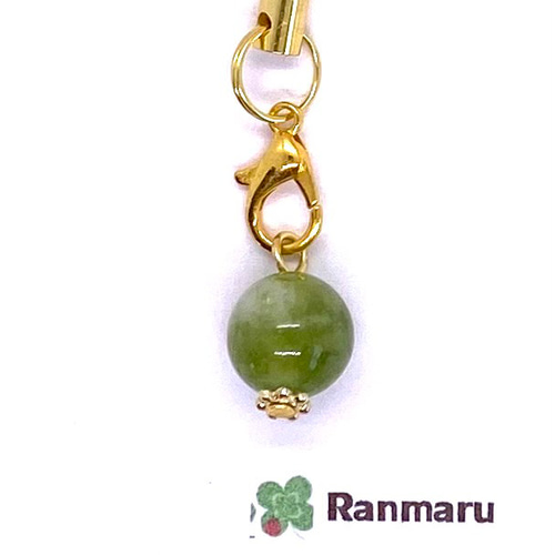 天然石/ペリドット/8月誕生石/緑/グリーン/ストラップ/キーホルダー
