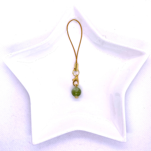 天然石/ペリドット/8月誕生石/緑/グリーン/ストラップ/キーホルダー