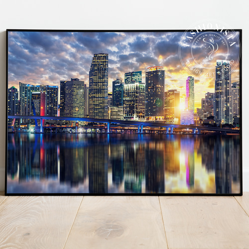 都市の夜景 抽象アート写真A3サイズ