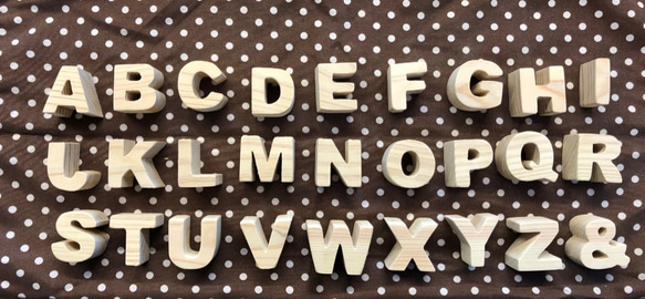国産ヒノキのアルファベットセット 2枚目の画像