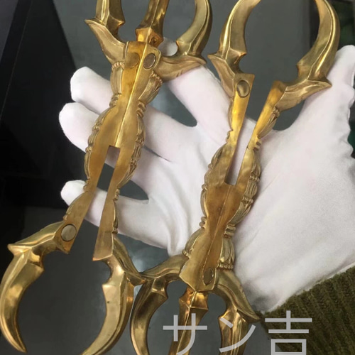 チベット仏教法器 人形杵 五鈷杵 金剛杵 密教法具 真鍮製 vajra