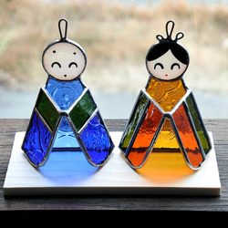 手のり 雛 おひなさま お雛様 雛祭り ひな人形 ステンドグラス 置物