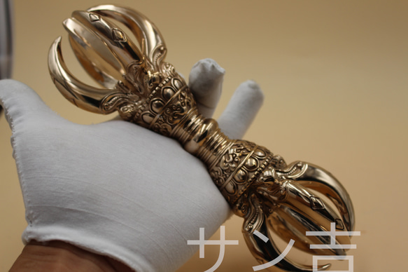 【今日の超目玉】 密教法器 宋式五鈷杵 金剛杵 仏教法具 真鍮製 vajra 23cm その他 工芸品
