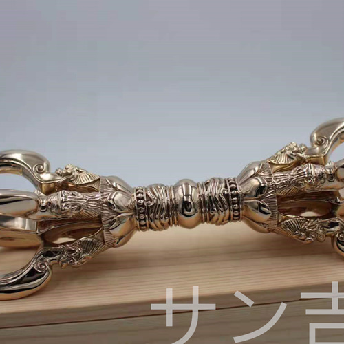 密教法器 大理五鈷杵 金剛杵 仏教法具 真鍮製 vajra 21cm その他アート 