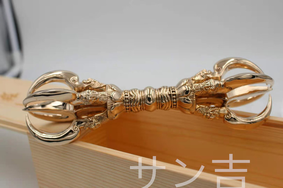 真言宗法具 法器 大理国五鈷杵 金剛杵 真鍮製 21cm hotokudo_hg015