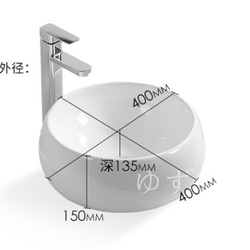 洗面ボウルセット セラミック洗面器 台鉢 手洗い鉢 蛇口・排水管 3枚目の画像