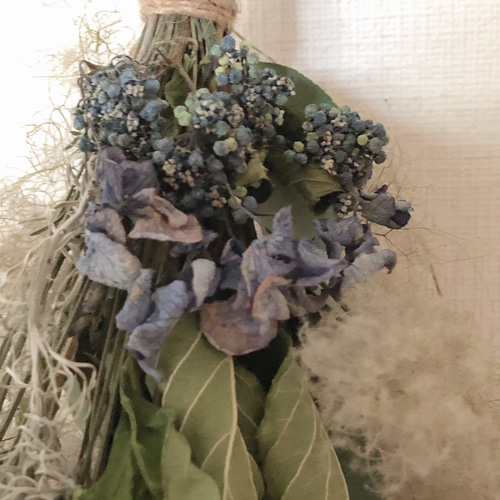 スモークツリー ブルー系 スワッグ ブーケ ドライフラワー