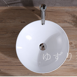セラミック洗面器 ラウンド洗面器 台鉢 手洗い鉢 蛇口・排水管 3枚目の画像