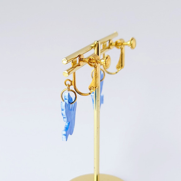 Creema限定 幸せの青い鳥 ピアス·イヤリング（ゴールド・シルバー金具の選択可） 6枚目の画像