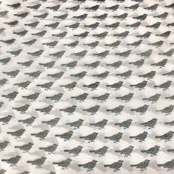【50cm単位】ホワイトグレーバード　インドハンドブロックプリント生地　テキスタイル　コットン 4枚目の画像