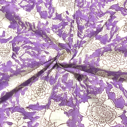 【50cm單位】紫色簡約印度手工版畫布料紡織棉 第1張的照片