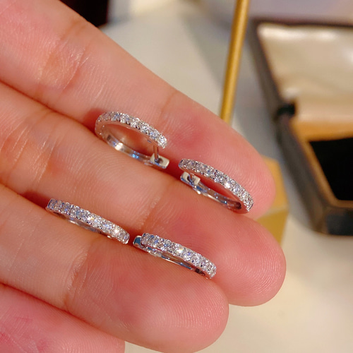 天然ダイヤモンドリングピアスk18 ピアス（フープ） パール大好き(購入 