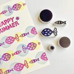 お魚の消しゴムはんこセット＊暑中見舞い・残暑見舞いにも♫ はんこ