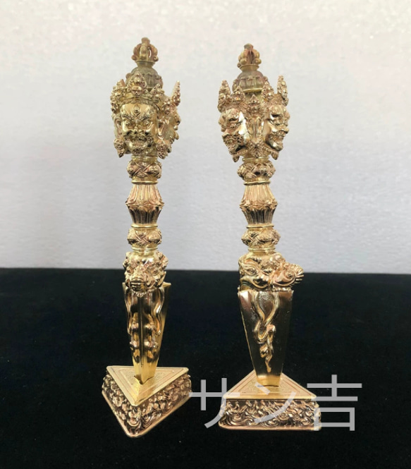 チベット仏教法器 プーバ金鋼撅 金剛杵 真鍮製 vajra 18cm チベット仏教