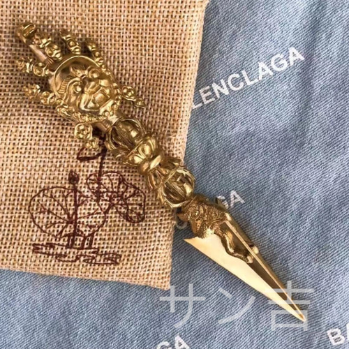チベット密教法器 馬頭金剛撅 vajra 杵 真鍮製 13.5cm その他アート 
