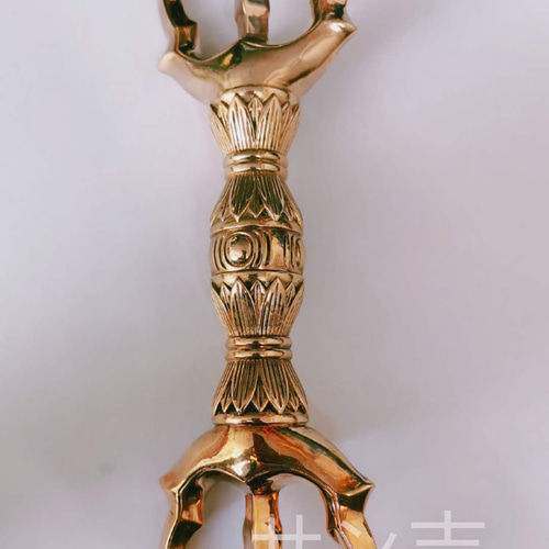 チベット仏教法器 真言宗 三鈷杵 金剛杵 密教法具 真鍮製 vajra 20cm