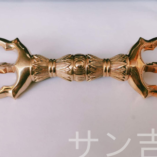 チベット仏教法器 真言宗 三鈷杵 金剛杵 密教法具 真鍮製 vajra 20cm