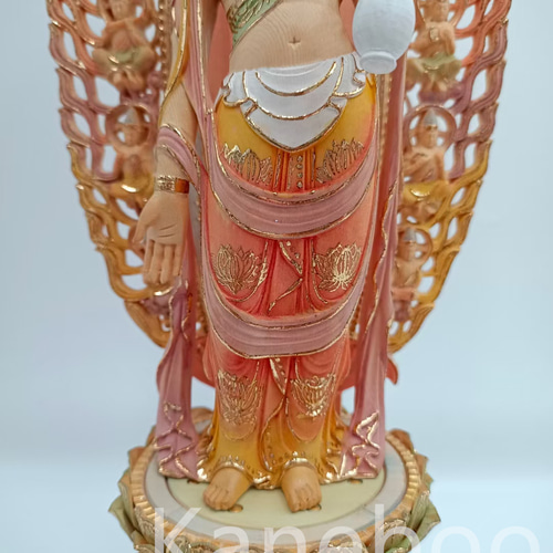 珍品 木彫仏像 十一面観音菩薩立像 彫刻 彩繪 本金 切金 天然木
