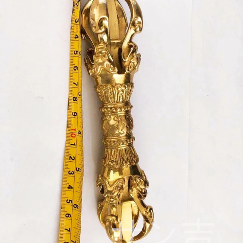 チベット密教法器 五鈷杵 金剛杵 仏教法具 真鍮製 vajra 18.5cm その他 