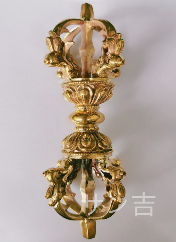 チベット密教法器 五鈷杵 金剛杵 仏教法具 真鍮製 vajra 13.5cm チベット密教法器 五鈷杵 金剛杵 仏教法具 真鍮製 vajra 13.5cm