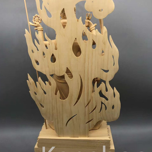 総ケヤキ材　仏教工芸品　木彫仏像　最高級品　仏師手仕上げ品　大元帥明王立像 総ケヤキ材 仏教工芸品 木彫仏像 最高級品 仏師手仕上げ品