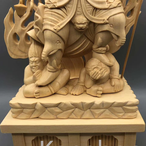 総ケヤキ材　仏教工芸品　木彫仏像　最高級品　仏師手仕上げ品　大元帥明王立像 総ケヤキ材 仏教工芸品 木彫仏像 最高級品 仏師手仕上げ品 大元帥