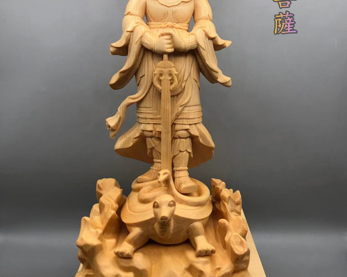 【修縁堂】最高級 木彫り 仏像 北辰妙見菩薩立像 彫刻 本金 切金 天然木檜材 7b9f79d90e731ca944f01539f0dffb