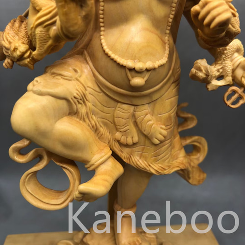 最高級 木彫仏像 烏枢瑟摩明王立像 彫刻 一刀彫 天然木檜材 仏教工芸