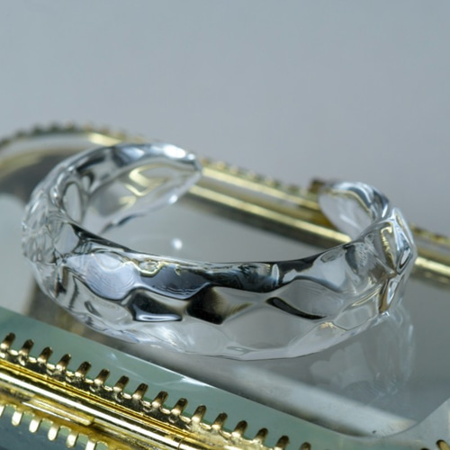 氷のガラス - Clear Glass Bangle - ガラスの氷Clear Glass BangleSサイズNo.2028