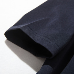 棉質剪縫瓶頸3/4袖T卹剪縫海軍藍220601-5 第4張的照片