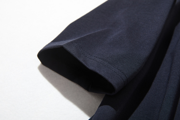 棉質剪縫瓶頸3/4袖T卹剪縫海軍藍220601-5 第4張的照片