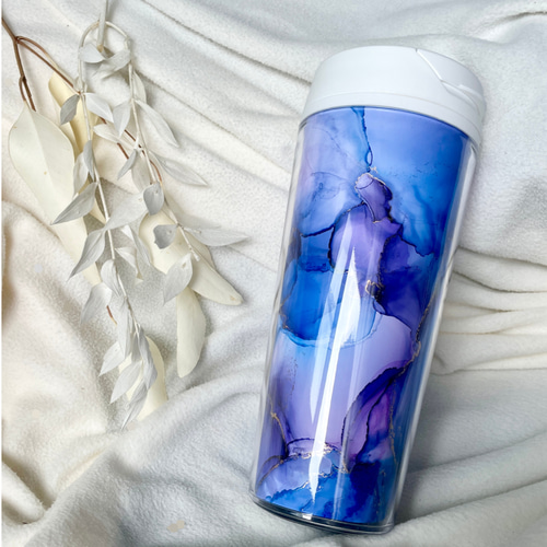 世界にひとつだけ】オリジナルタンブラー500ml アルコールインクアート