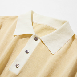 「理想的」こなれシルエットのポロニット　テンセル リネン　半袖ポロシャツ　220704　 3枚目の画像