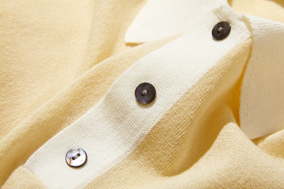 「理想的」こなれシルエットのポロニット　テンセル リネン　半袖ポロシャツ　220704　 7枚目の画像