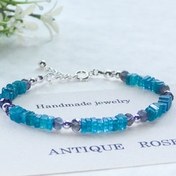 ラスト1点 ❮再販×2❯ 天然石 ☆ ネオンブルーアパタイト ブレスレット