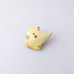 もろこしオカメインコ(金)漆ブローチ 3枚目の画像