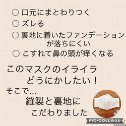 新作　呼吸がラク　アイロン不要！滑らか裏地のレースマスク　普通サイズ　〈２枚以上送料無料〉 4枚目の画像