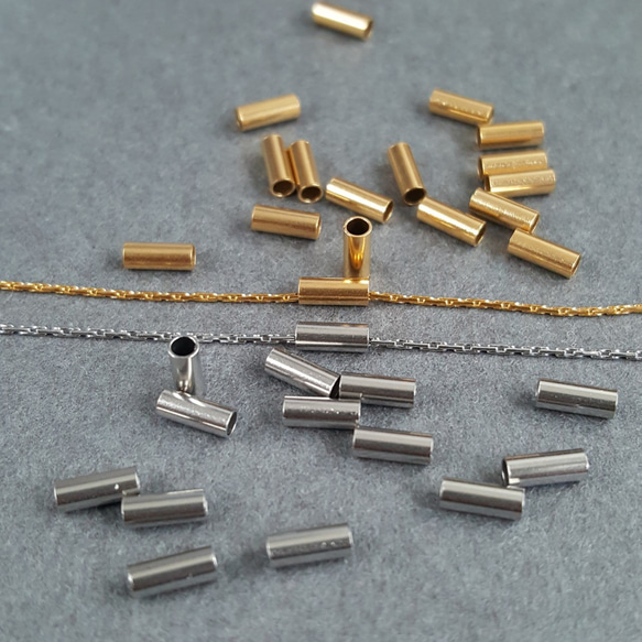 [10pcs] 2mmx5mm オール サージカル ステンレス パイプ ビース  金属アレルギー対応 1枚目の画像