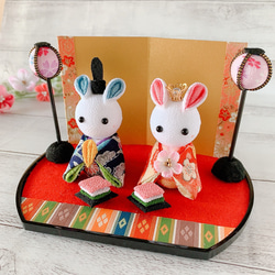 ひな人形 うさぎ雛 おひなさま 雛人形 つまみ細工 ウサギ その他置物