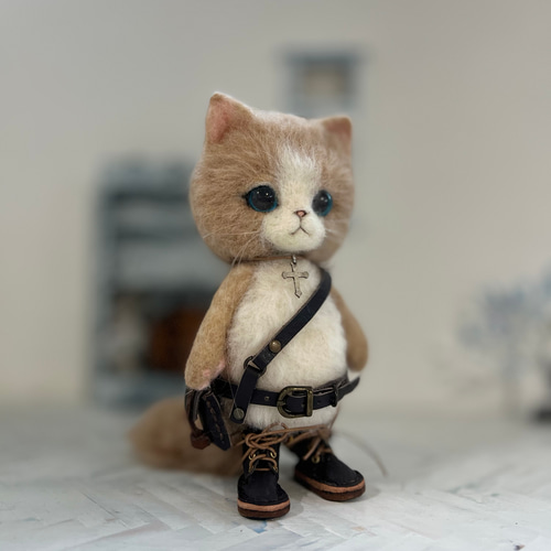 羊毛フェルト☆スチームパンク風 猫さん 羊毛フェルト☆スチームパンク