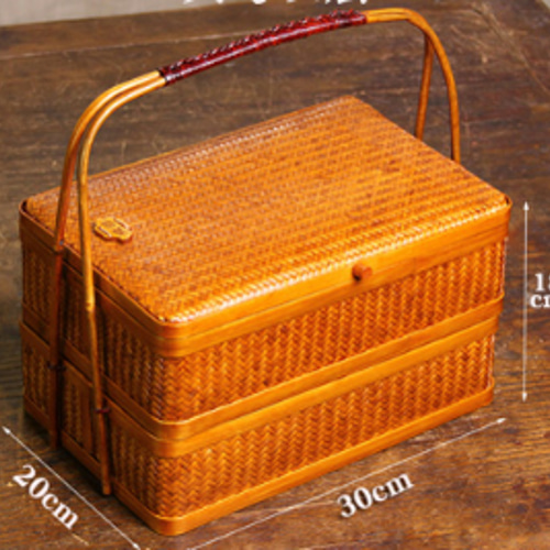 竹編提茶器収納箱手提げ茶道収納バッグ その他素材 fanqunsen